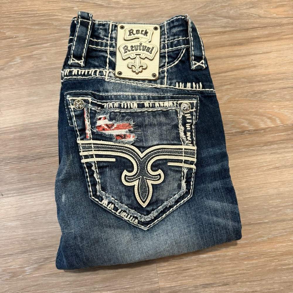 Men’s Rock Revival Flavian Relaxed Straight Jeans NWOT